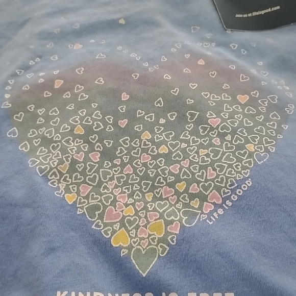 Life is Good *Kindness is Free* Crusher-Lite T-shirt 100% cotton - New w/ tag XL - Picture 2 of 6